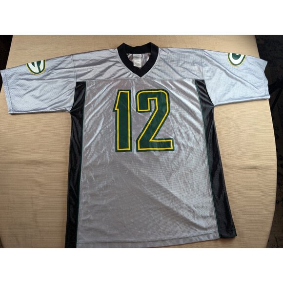 Aaron Rodger NFL Greenbay Apparel Silver Jersey #12 Size Large - Picture 1 of 8